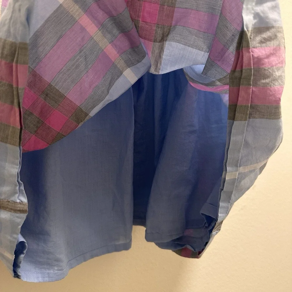Burberry Girls Rhonda blue -purple check drop waist dress‎ 12Y